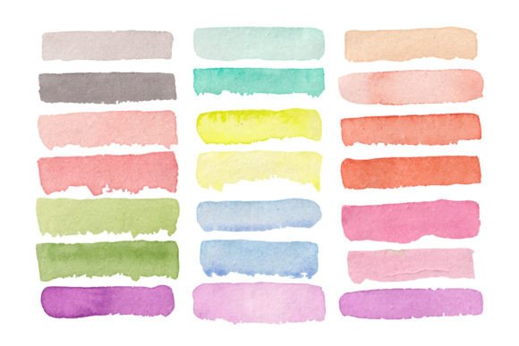 Download Watercolor Multicolor Brush Strokes Set - Brush strokes Collection