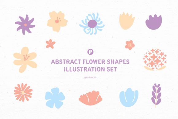 Download Abstract Flower Shapes Illustration Set - Flow Collection