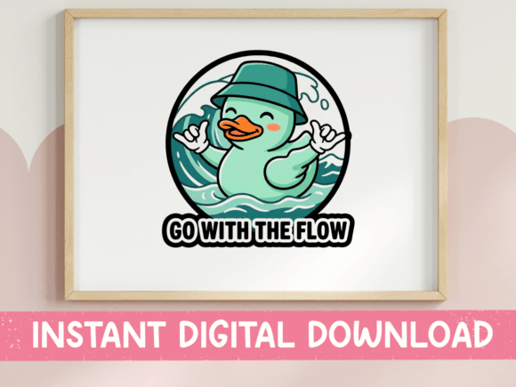 Download Go with the Flow Duck Wave Sticker - Flow Collection