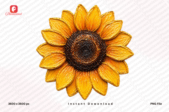 Download Hand Painted Rustic Sunflower PNG - Flow Collection