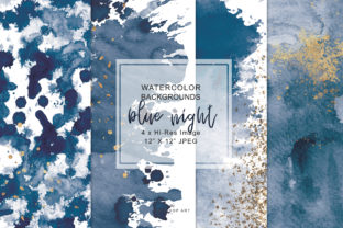 Download Navy Blue &amp; Gold Washes Background Set - Navy blue Collection