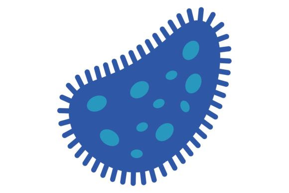 Download Blue Amoeba Icon. Flat Bacteria. Biology - Flat Collection