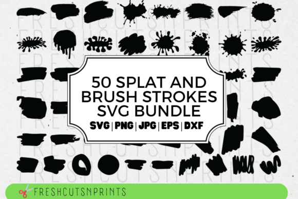 Download 50 Brush Strokes and Splat Designs - Brush strokes Collection