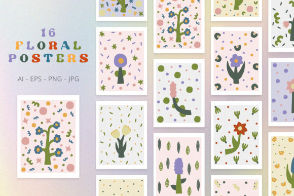 Download Modern Flowers Vector Posters - Flow Collection