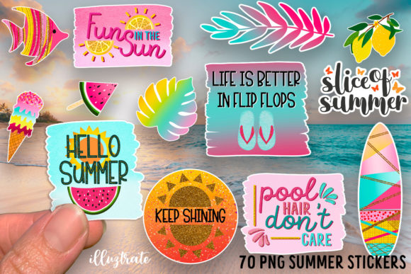 Download Printable Summer Stickers - July Sticker - Print Collection